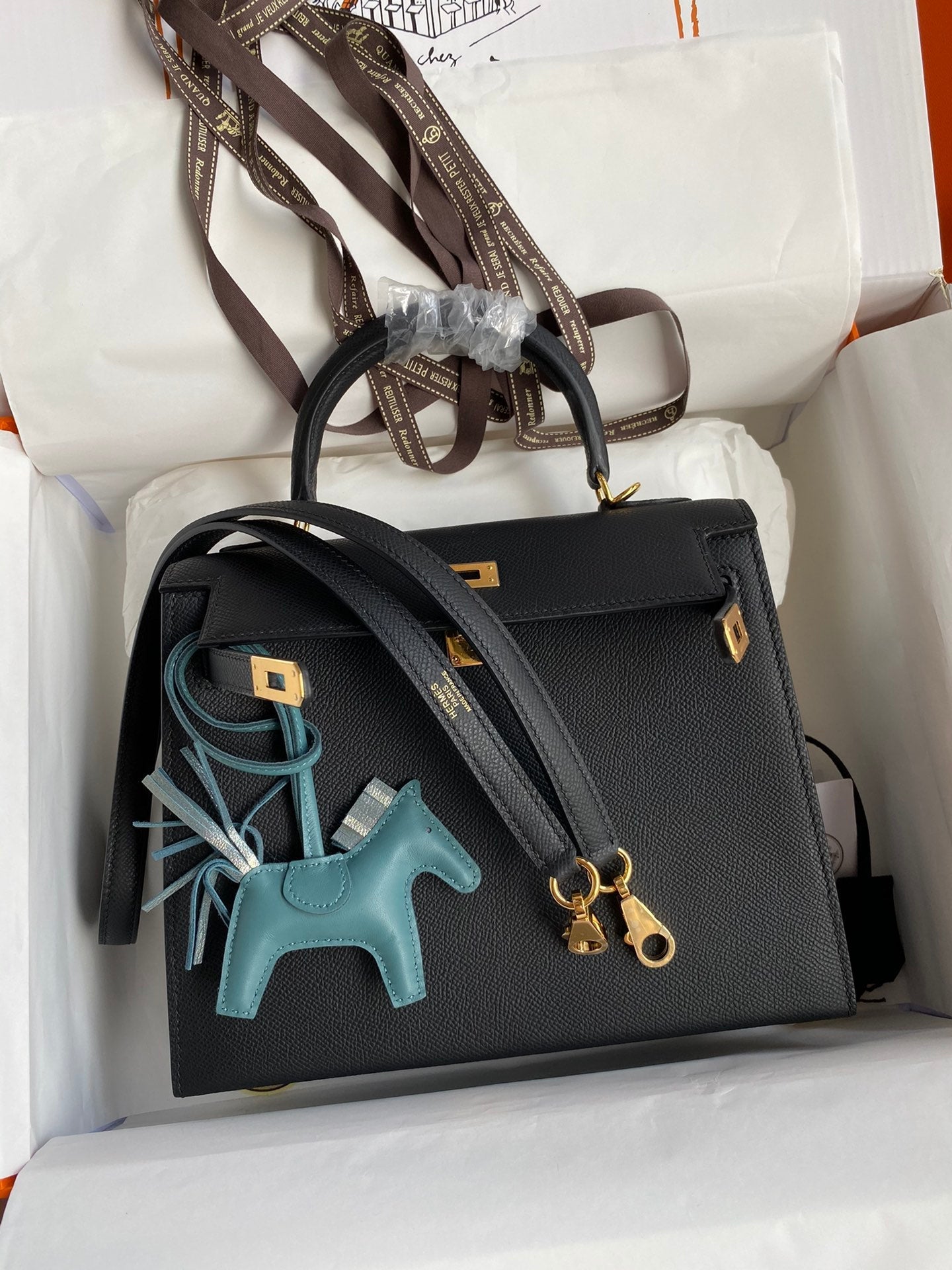 Kelly 25 Epsom Leather Bag - Full Set