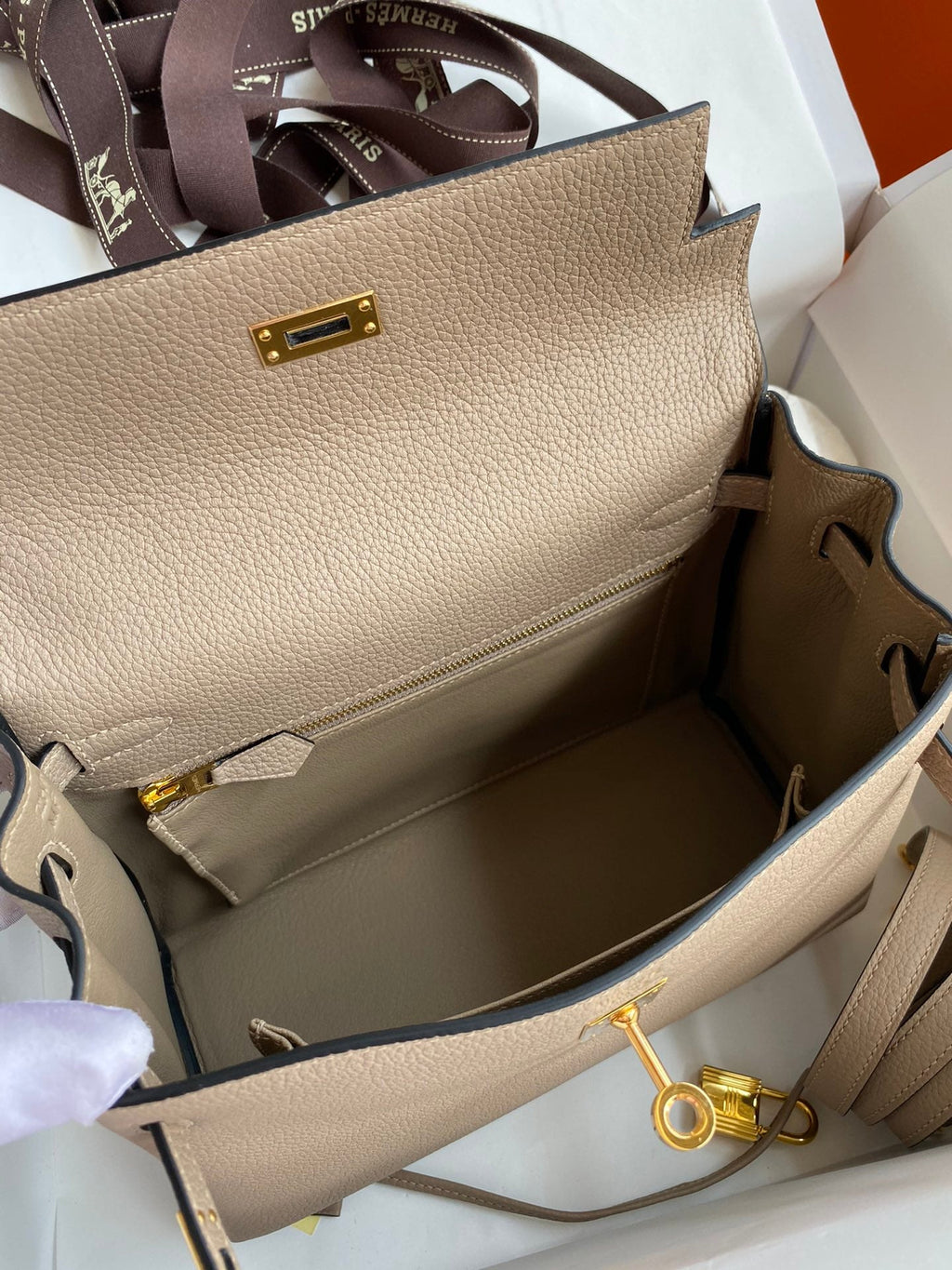 Kelly 25 Togo Leather Bag - Full Set