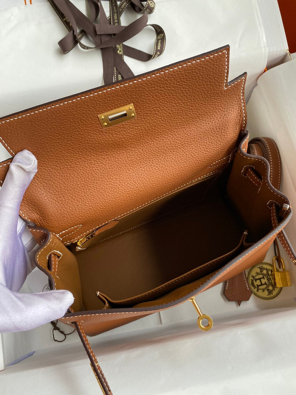 Kelly 25 Togo Leather Bag - Full Set