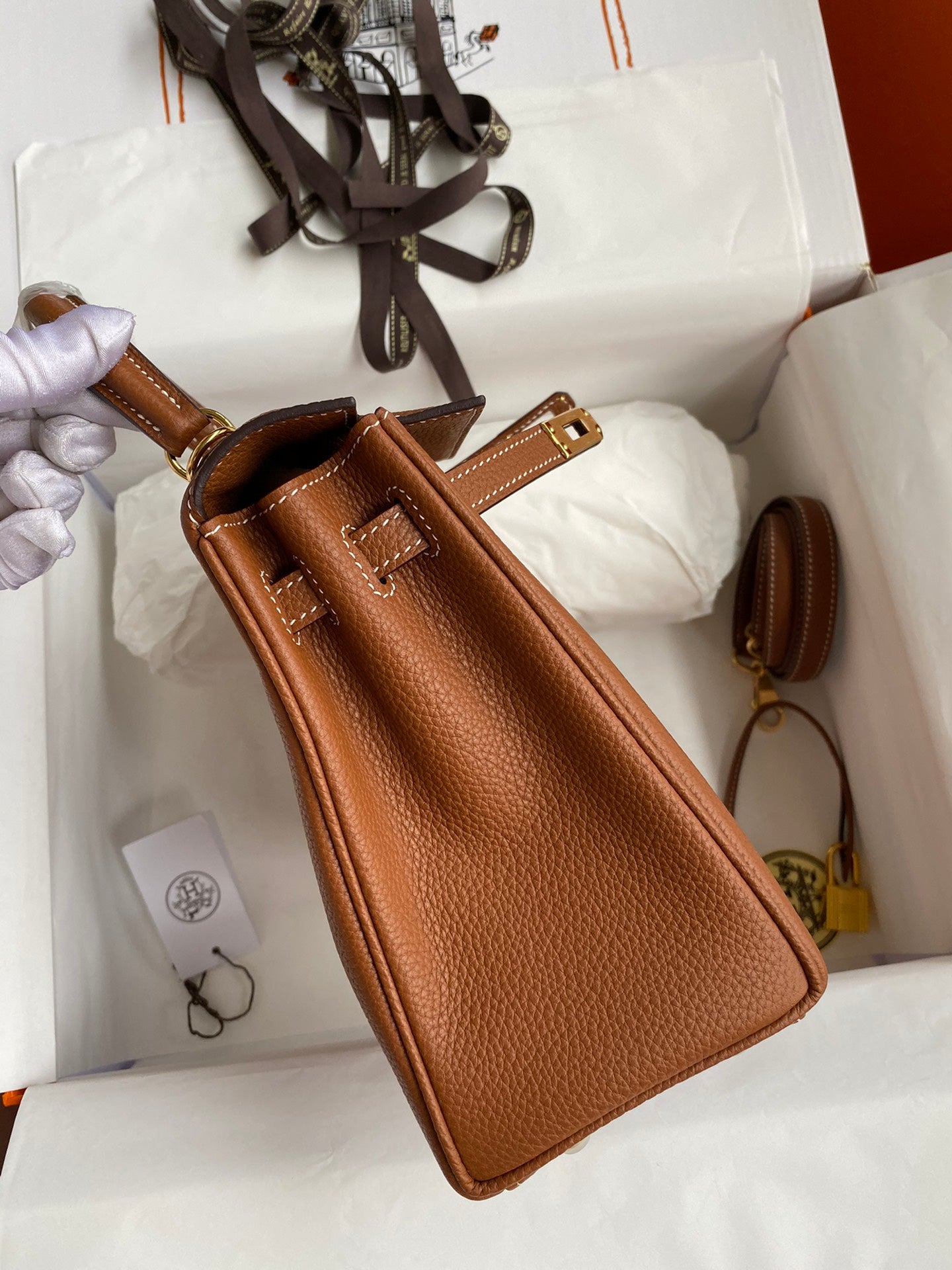 Kelly 25 Togo Leather Bag - Full Set