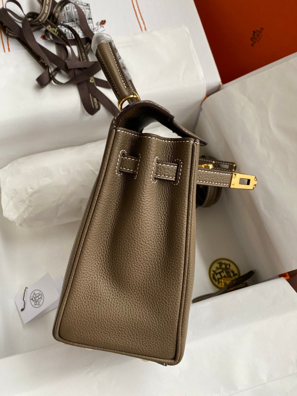 Kelly 25 Togo Leather Bag - Full Set