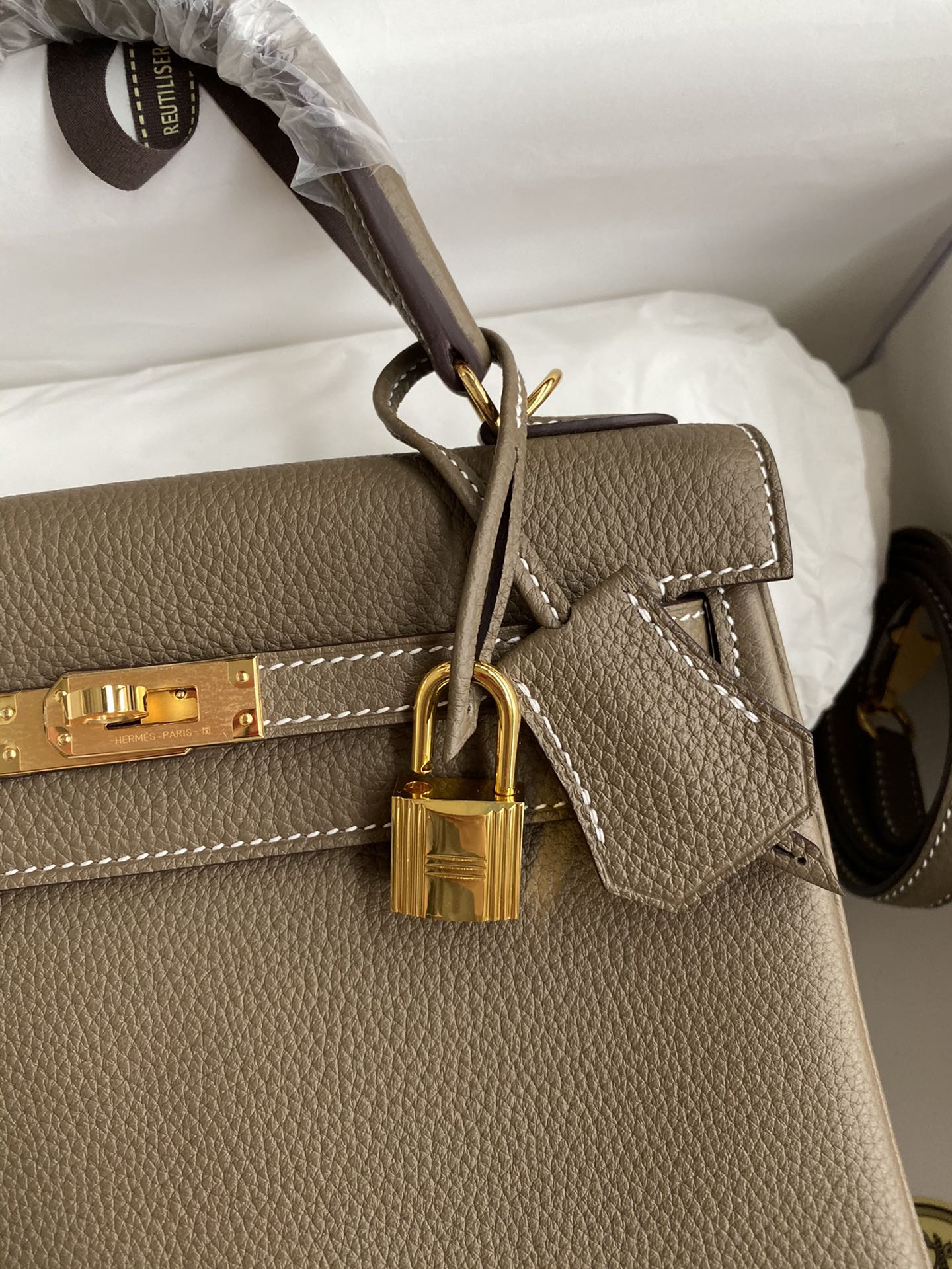 Kelly 25 Togo Leather Bag - Full Set