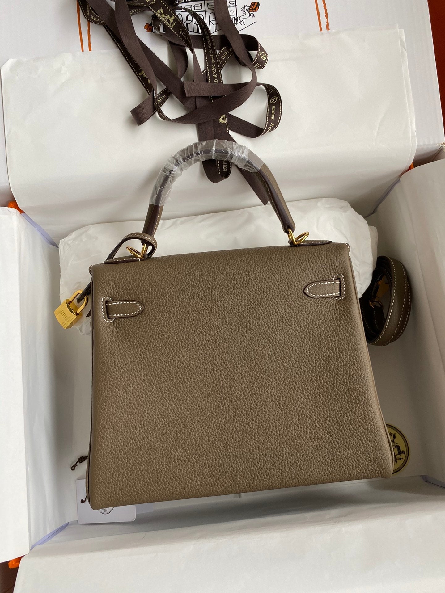 Kelly 25 Togo Leather Bag - Full Set