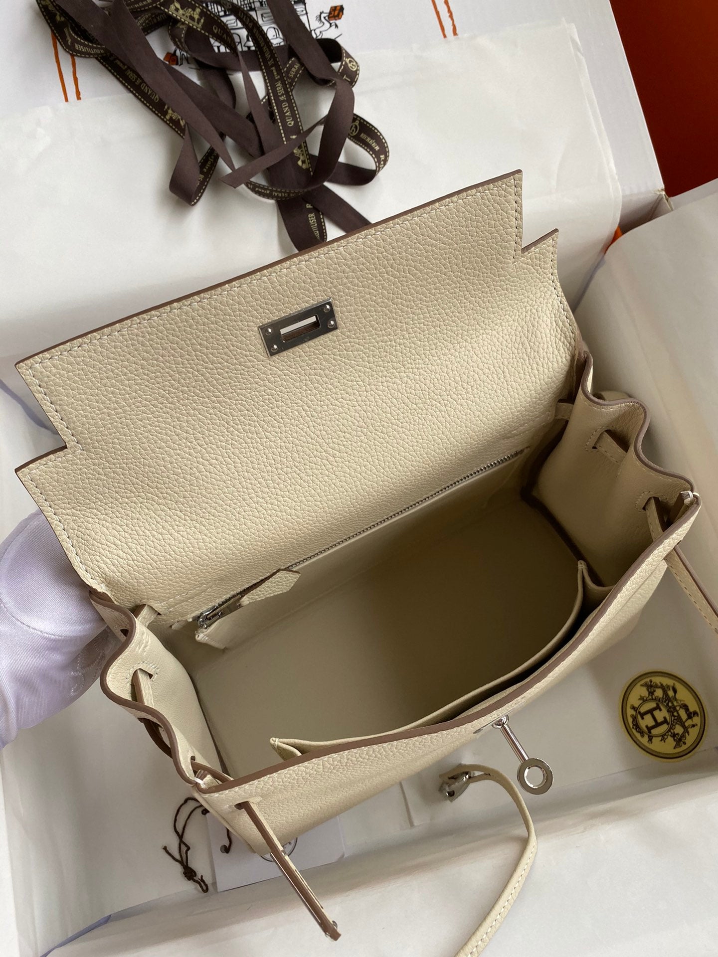 Kelly 25 Togo Leather Bag - Full Set