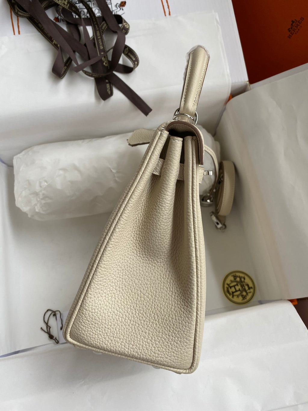 Kelly 25 Togo Leather Bag - Full Set