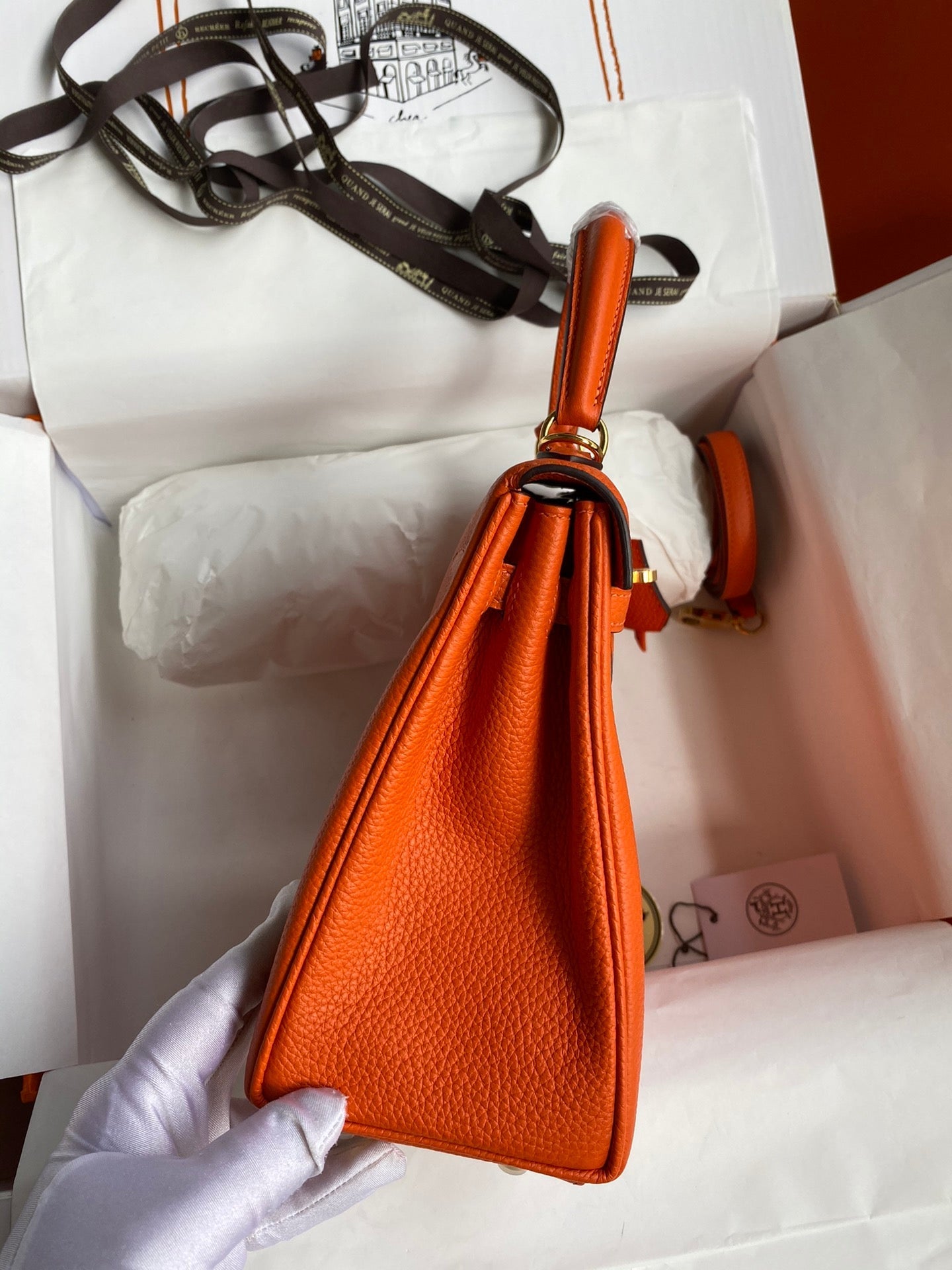 Kelly 25 Togo Leather Bag - Full Set