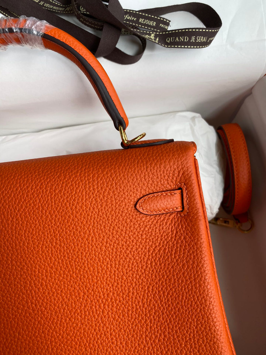 Kelly 25 Togo Leather Bag - Full Set
