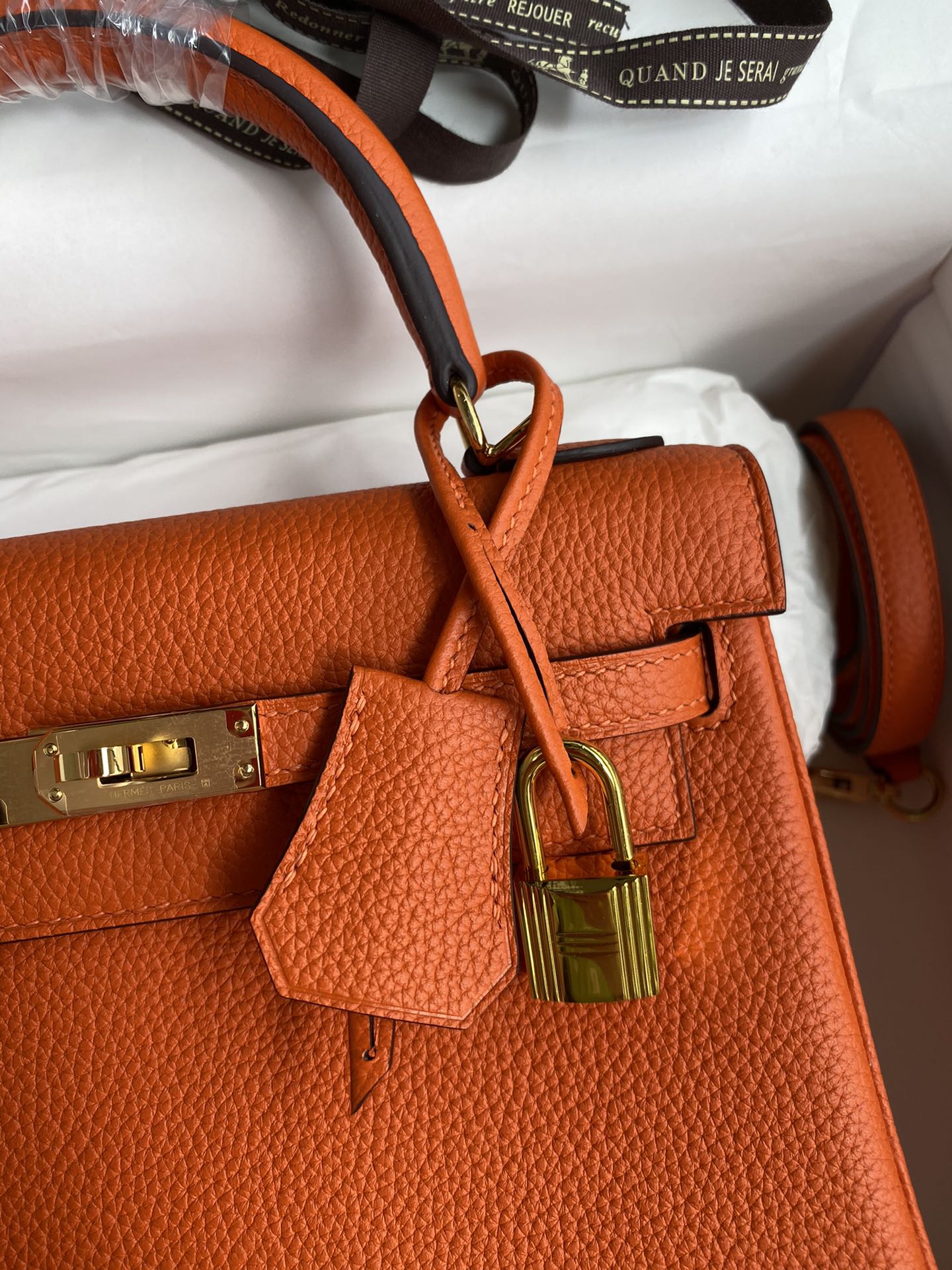 Kelly 25 Togo Leather Bag - Full Set