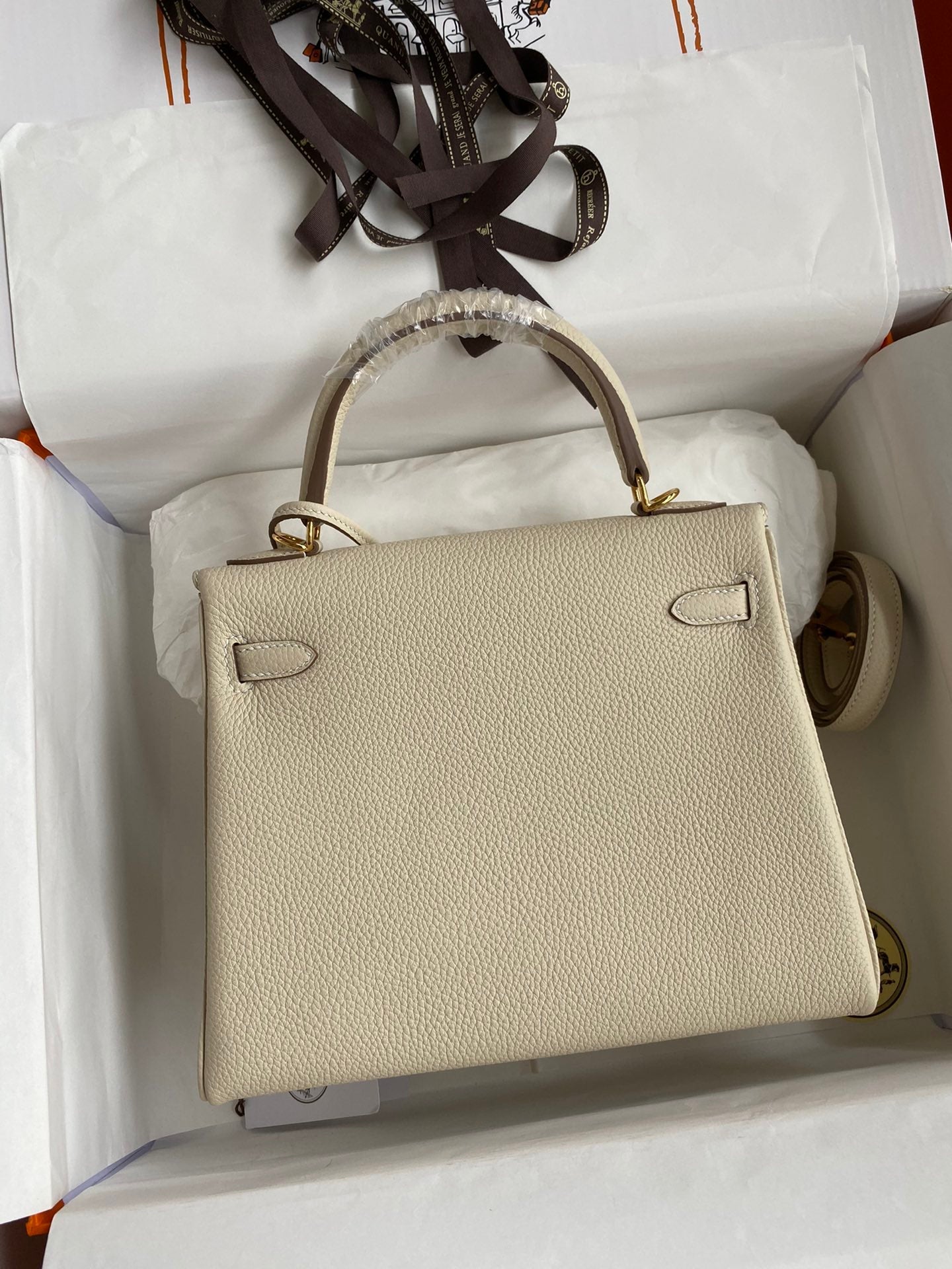 Kelly 25 Togo Leather Bag - Full Set