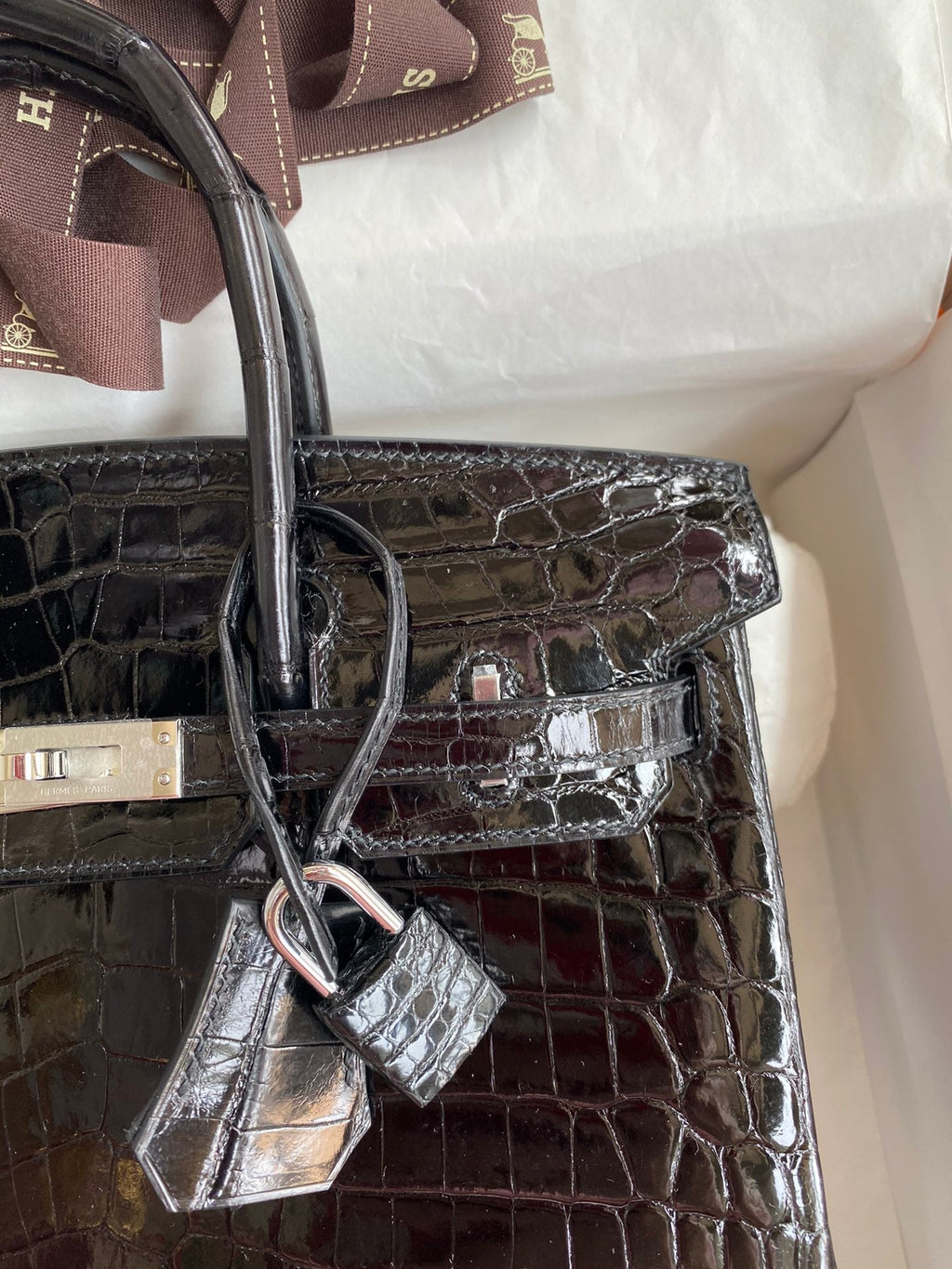 Birkin 25 Alligator Leather Bag