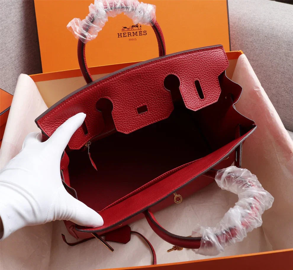 Birkin 25 Togo Leather Bag - Full Set