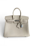 Birkin 25cm Togo Leather Handbag - Silver hardware
