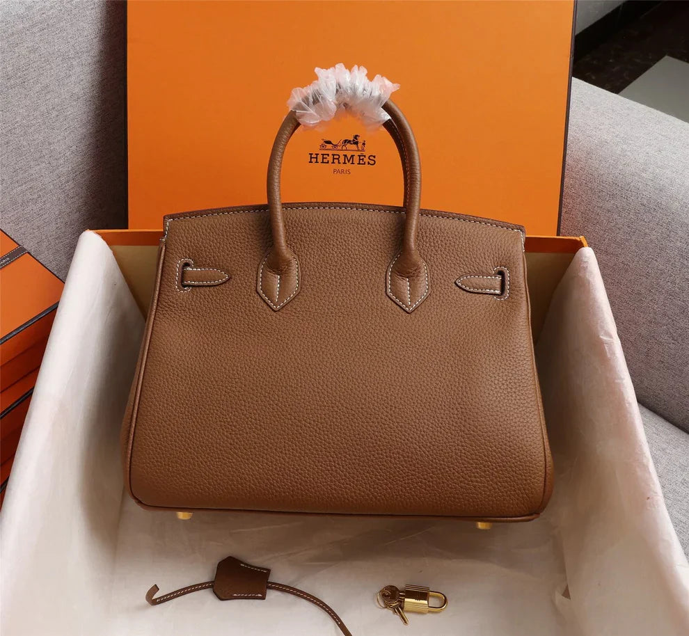 Birkin 25 Togo Leather Bag - Full Set