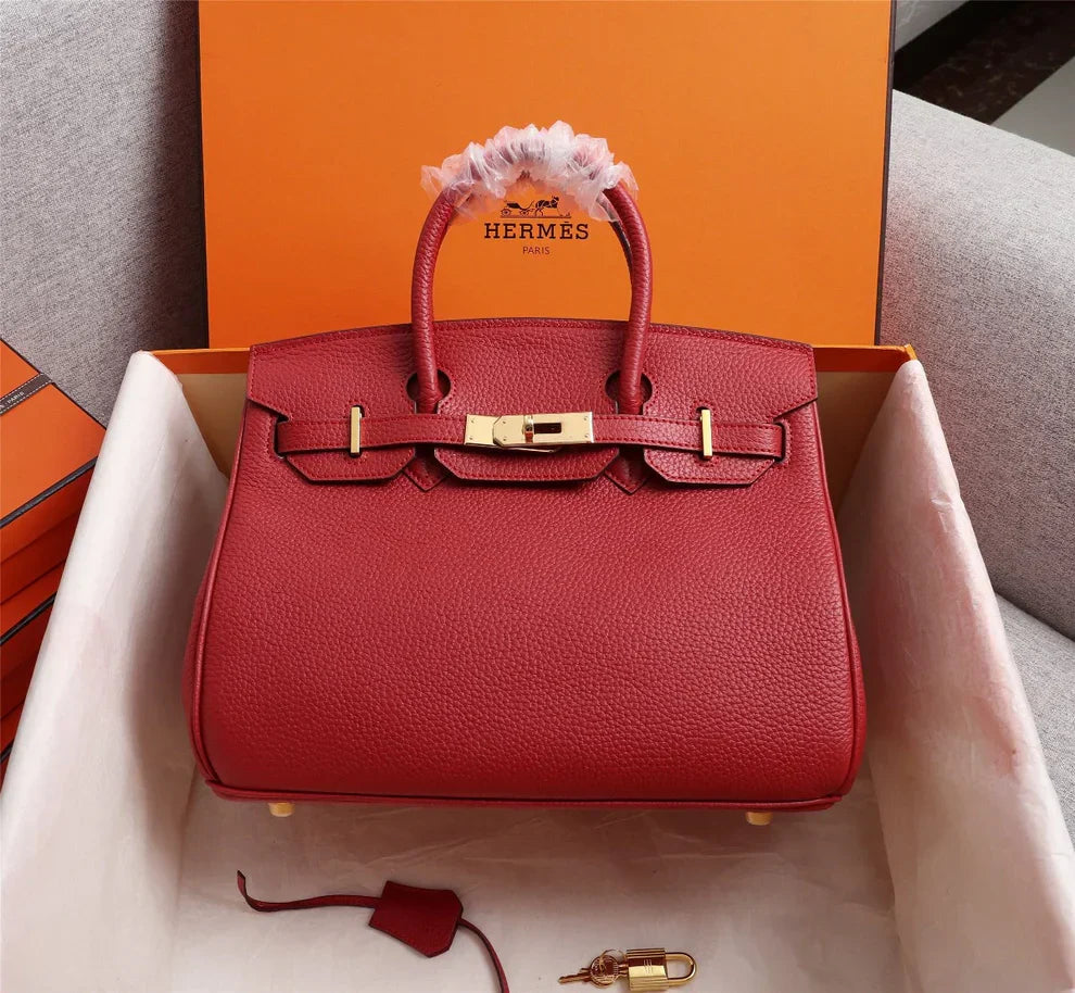 Birkin 25 Togo Leather Bag - Full Set