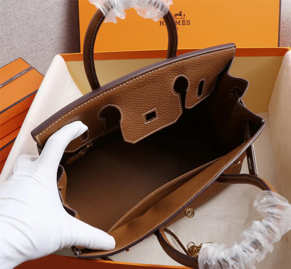 Birkin 25 Togo Leather Bag - Full Set