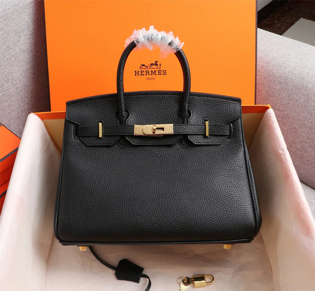 Birkin 25 Togo Leather Bag - Full Set