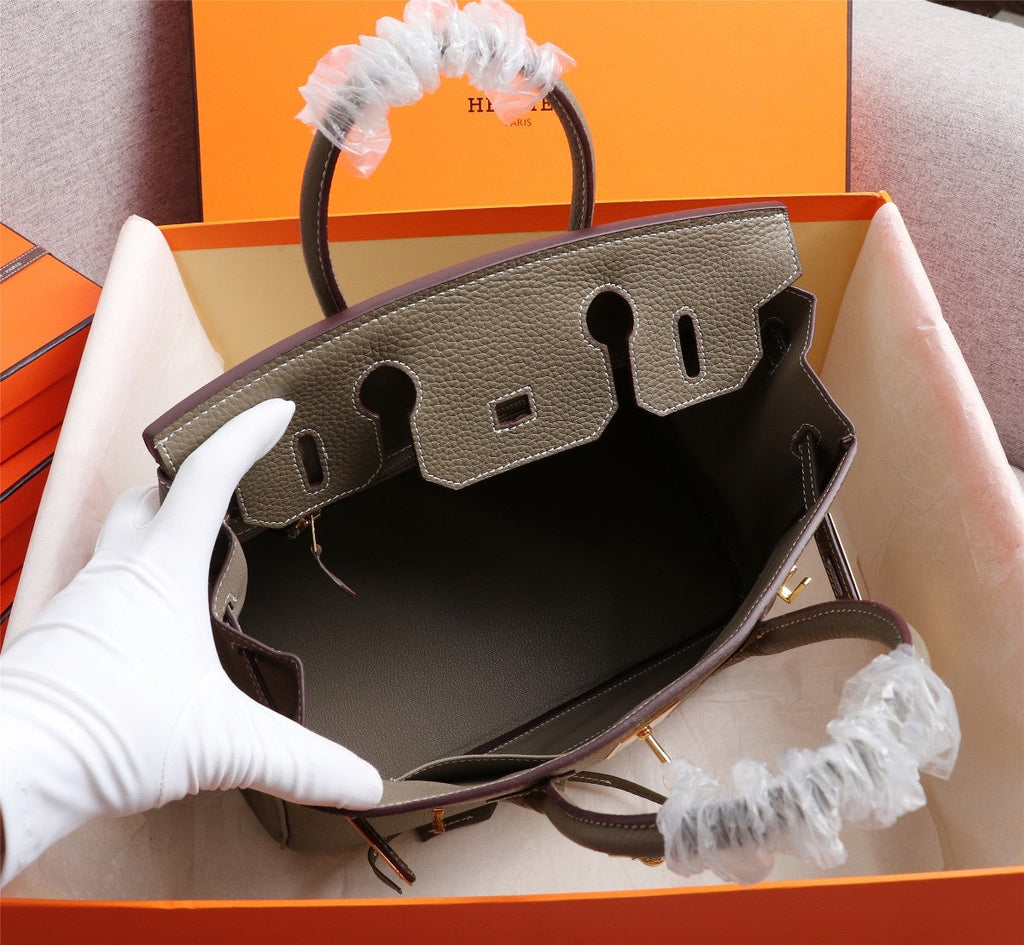 Birkin 25 Togo Leather Bag - Full Set