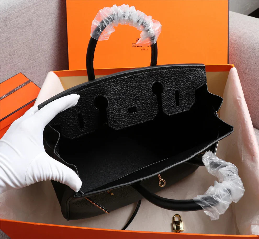 Birkin 25 Togo Leather Bag - Full Set