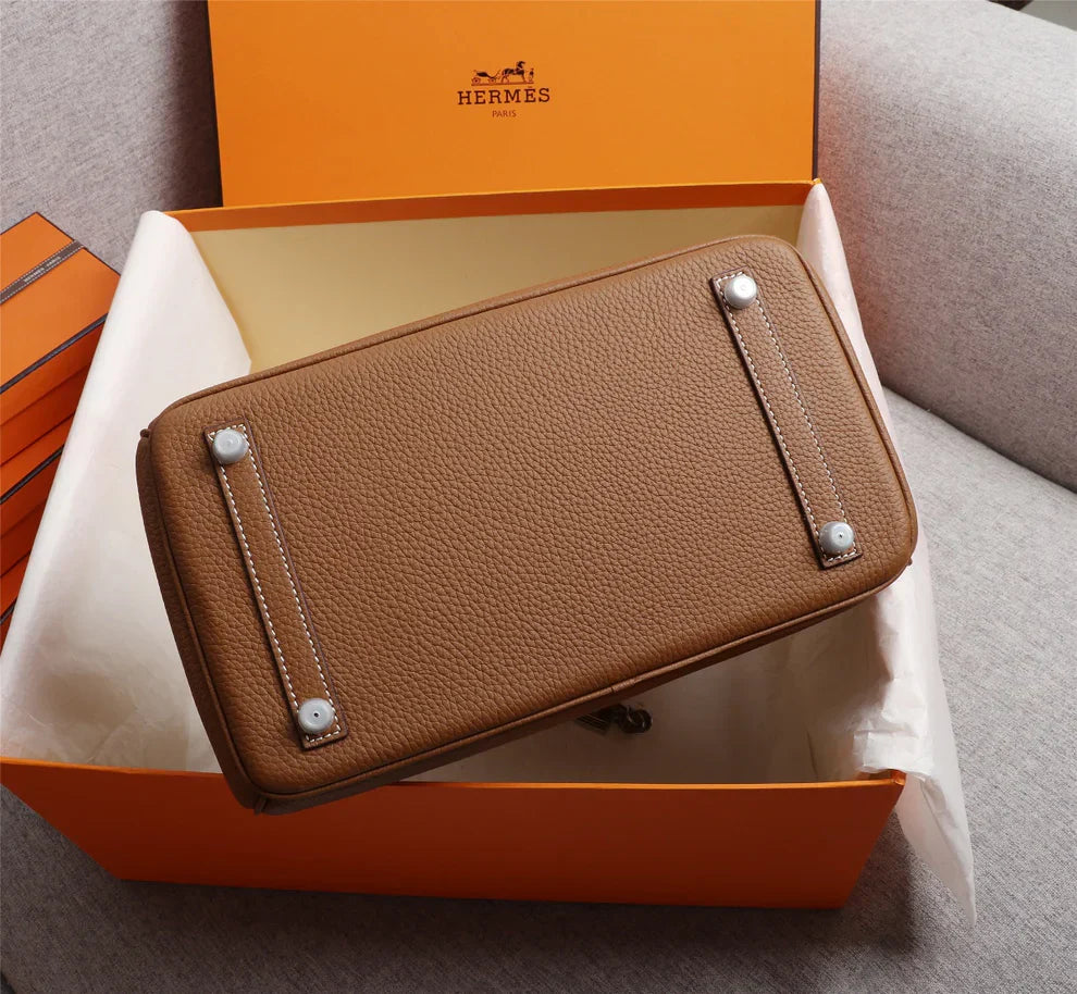 Birkin 25 Togo Leather Bag - Full Set