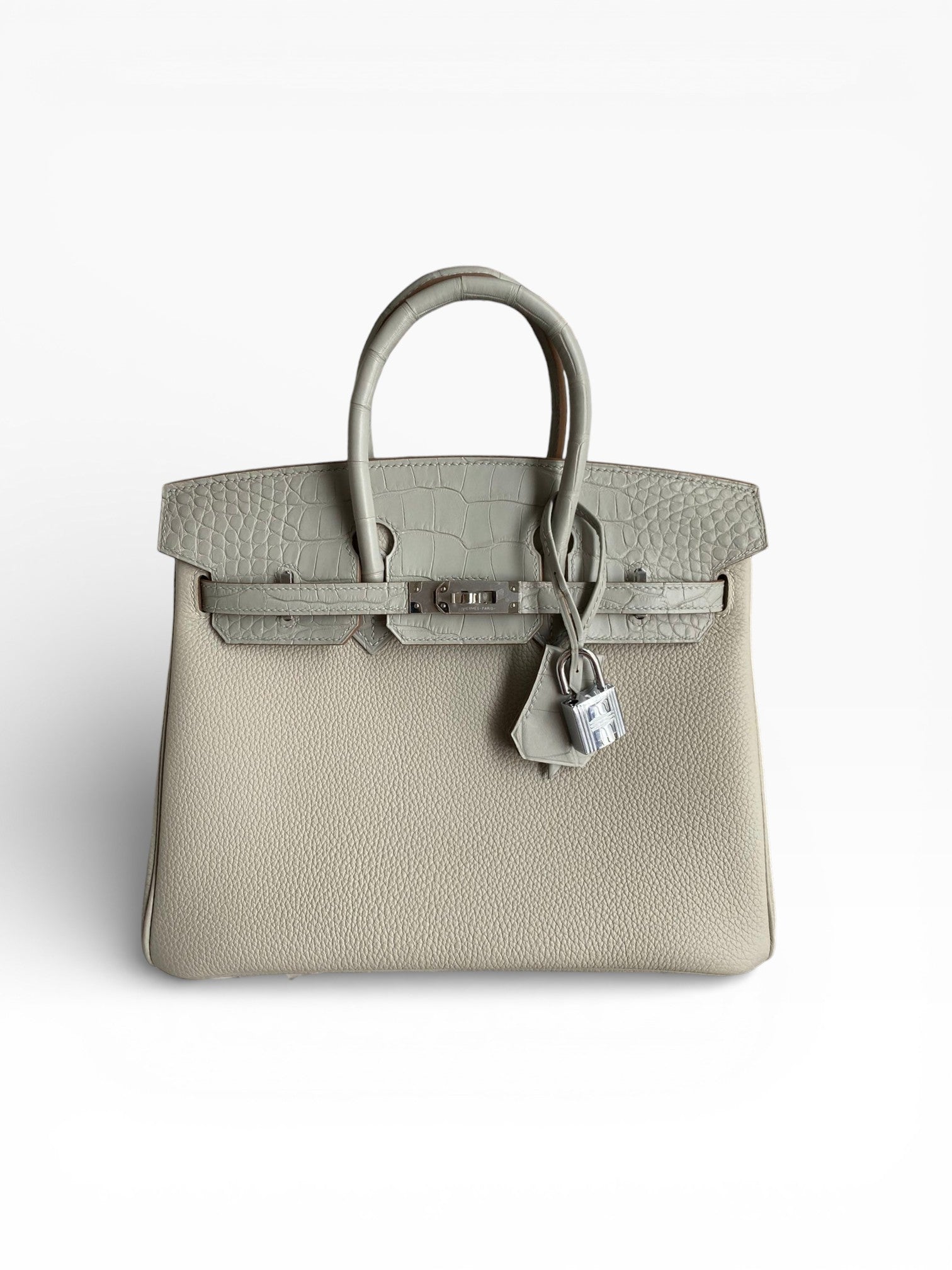 Birkin 25 Togo Leather & Crocodile Leather Bag