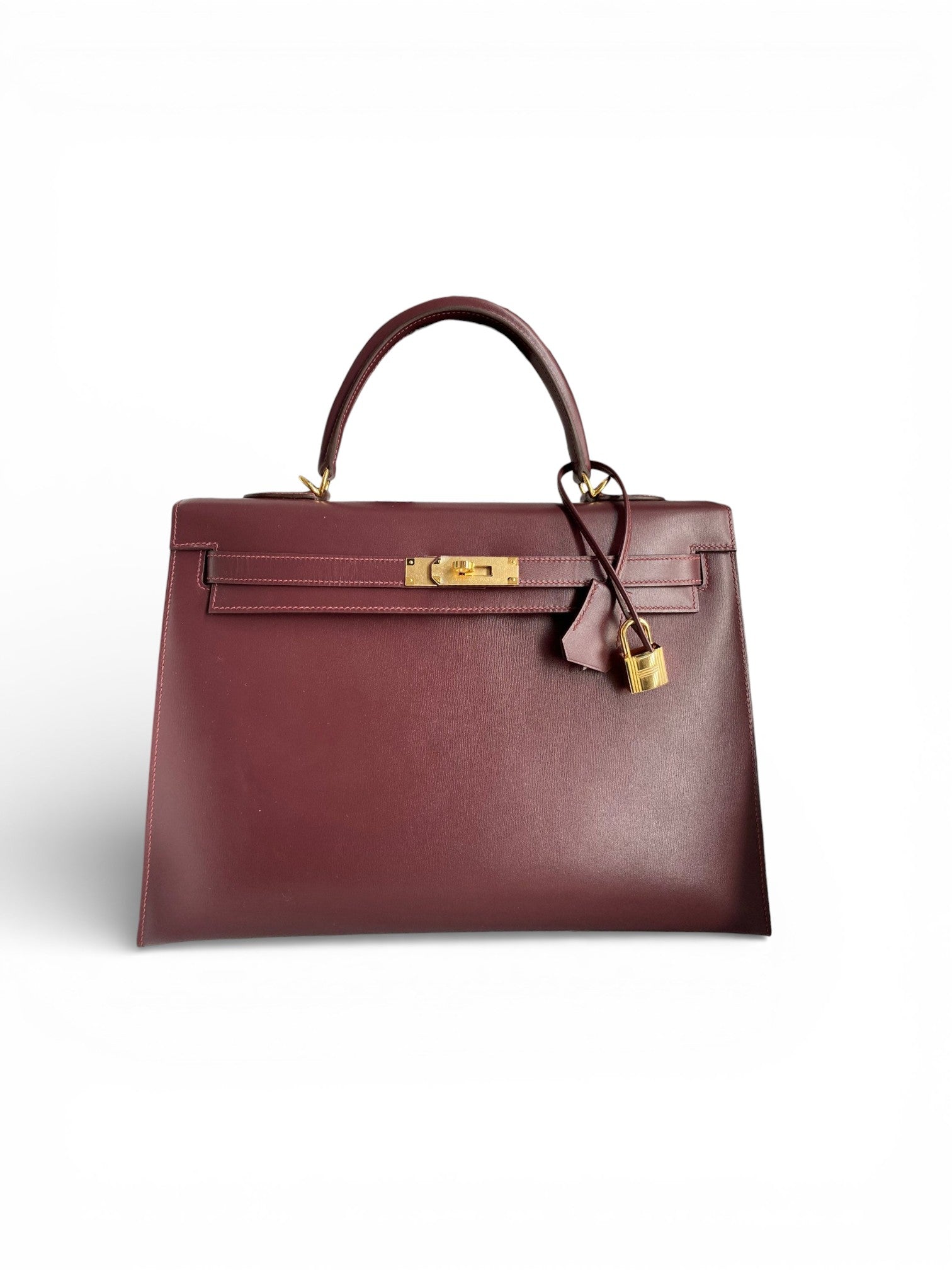 Kelly 32cm Box Leather Handbag