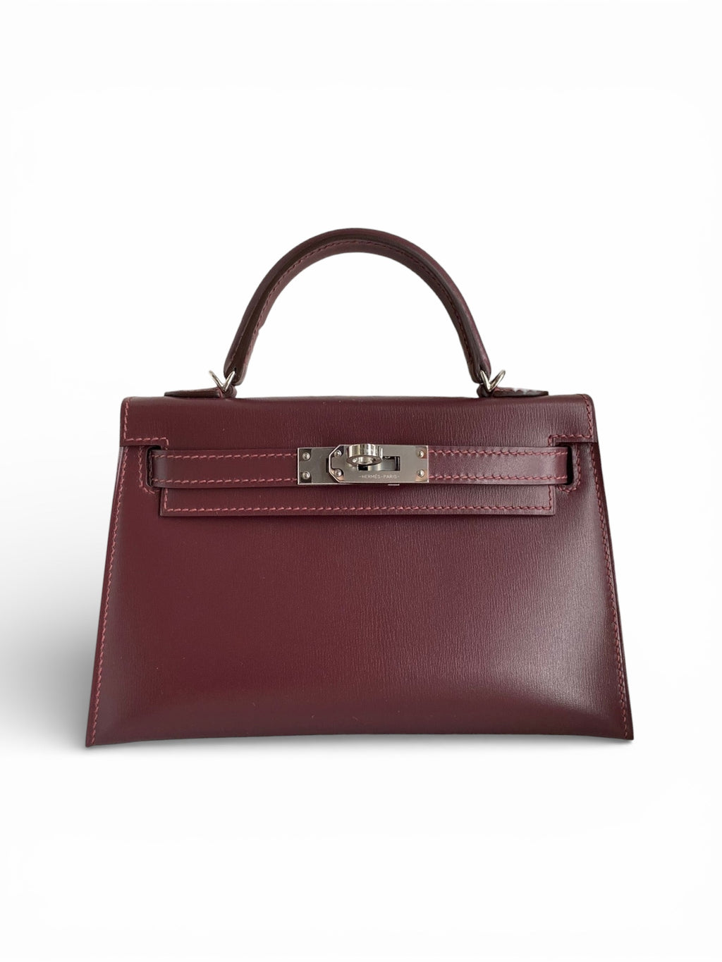 Mini Kelly 19cm Box Leather Handbag