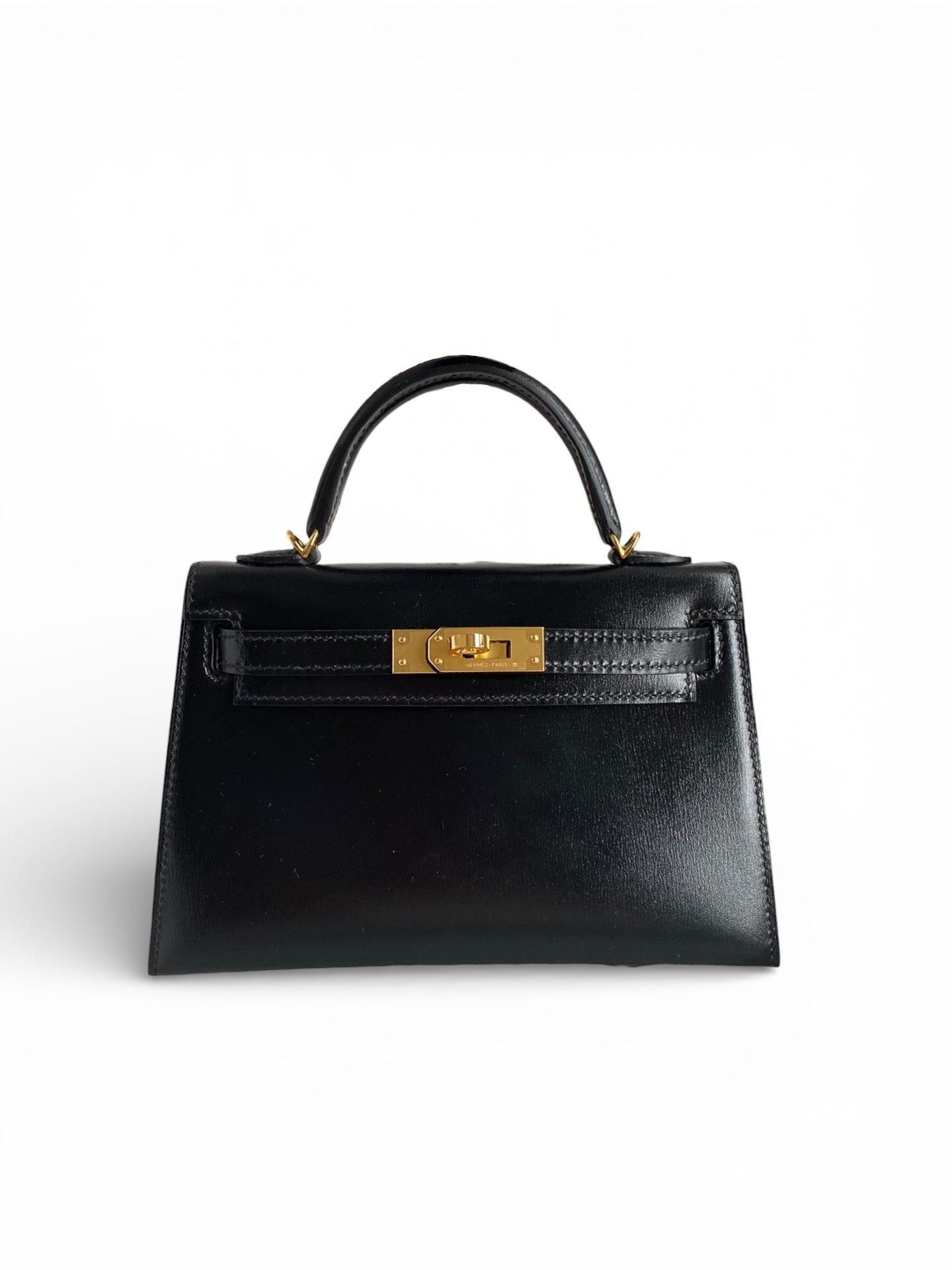 Mini Kelly 19cm Box Leather Handbag