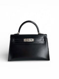 Mini Kelly 19cm Box Leather Handbag
