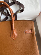 Birkin 30 Togo Leather & Crocodile Leather Bag - Silver Hardware | Full Set