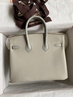 Birkin 30 Togo Leather & Crocodile Leather Bag - Silver Hardware | Full Set