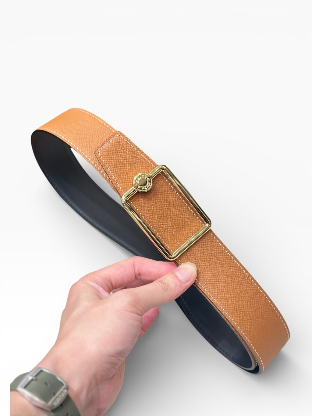 Oscar Reversible Leather Belt – Gold Buckle – 12mm