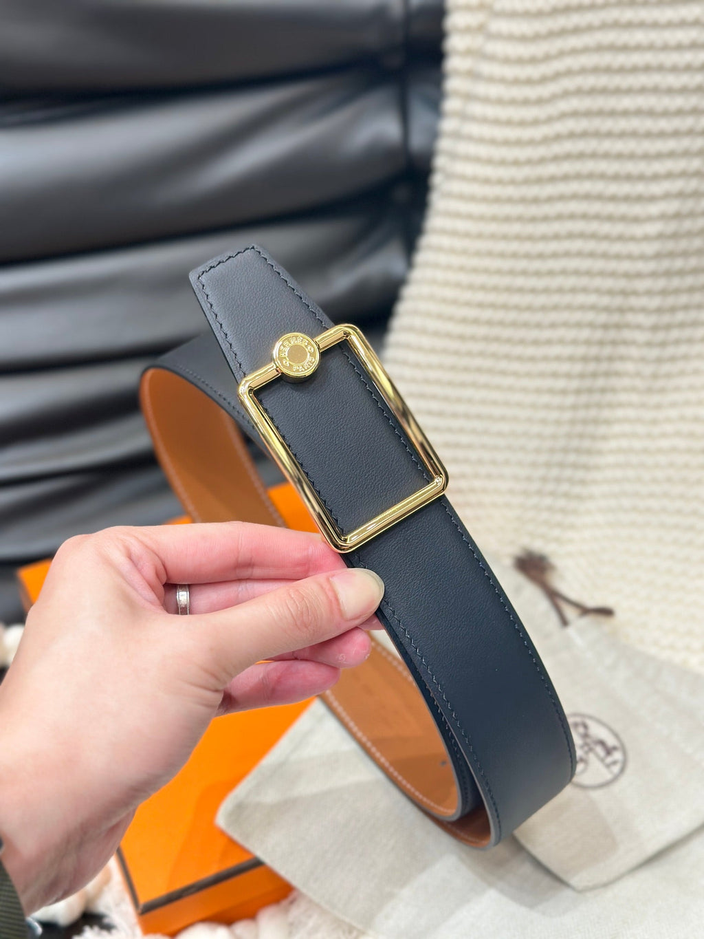 Oscar Reversible Leather Belt – Gold Buckle – 12mm