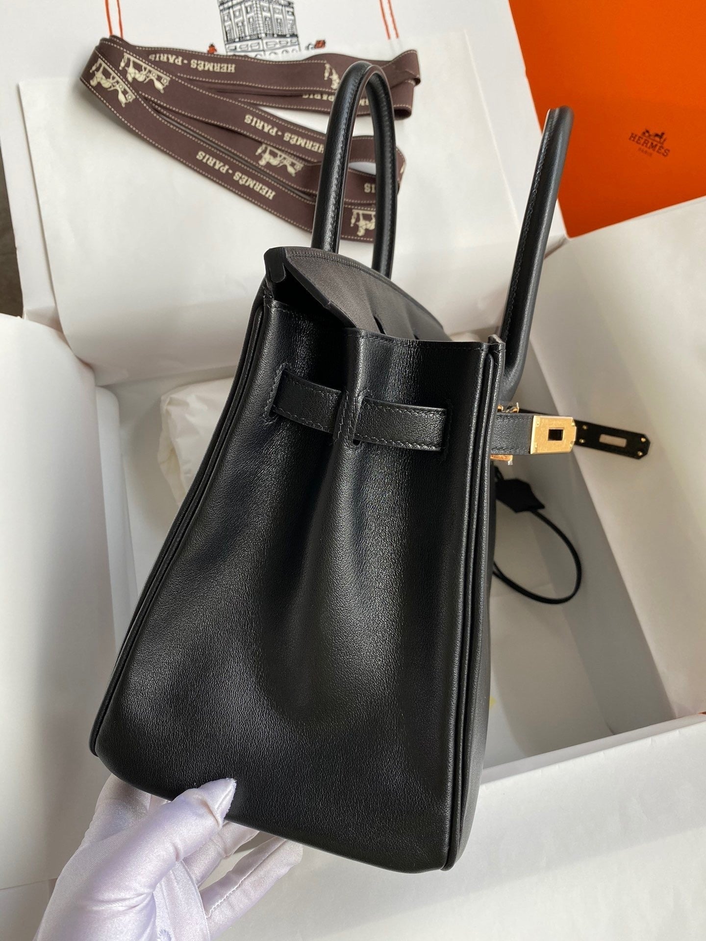 Birkin 25 Swift Calfskin Leather Handbag