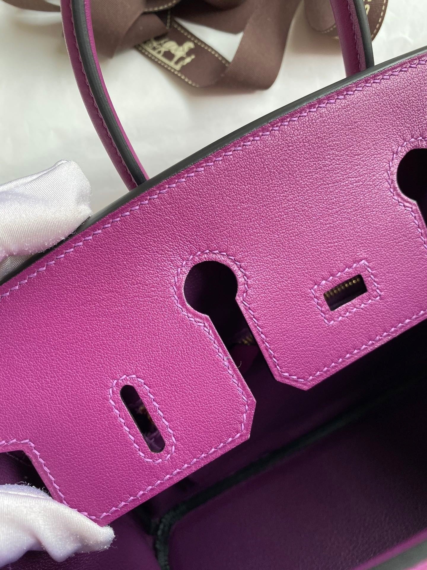 Birkin 25 Swift Calfskin Leather Handbag