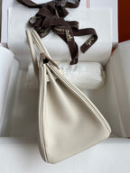 Birkin 25cm Togo Leather Handbag - Silver hardware