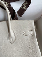 Birkin 25cm Togo Leather Handbag - Silver hardware