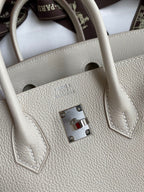 Birkin 25cm Togo Leather Handbag - Silver hardware