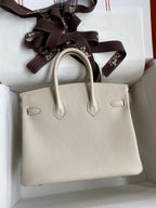 Birkin 25cm Togo Leather Handbag - Silver hardware