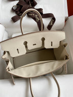 Birkin 25cm Togo Leather Handbag - Silver hardware