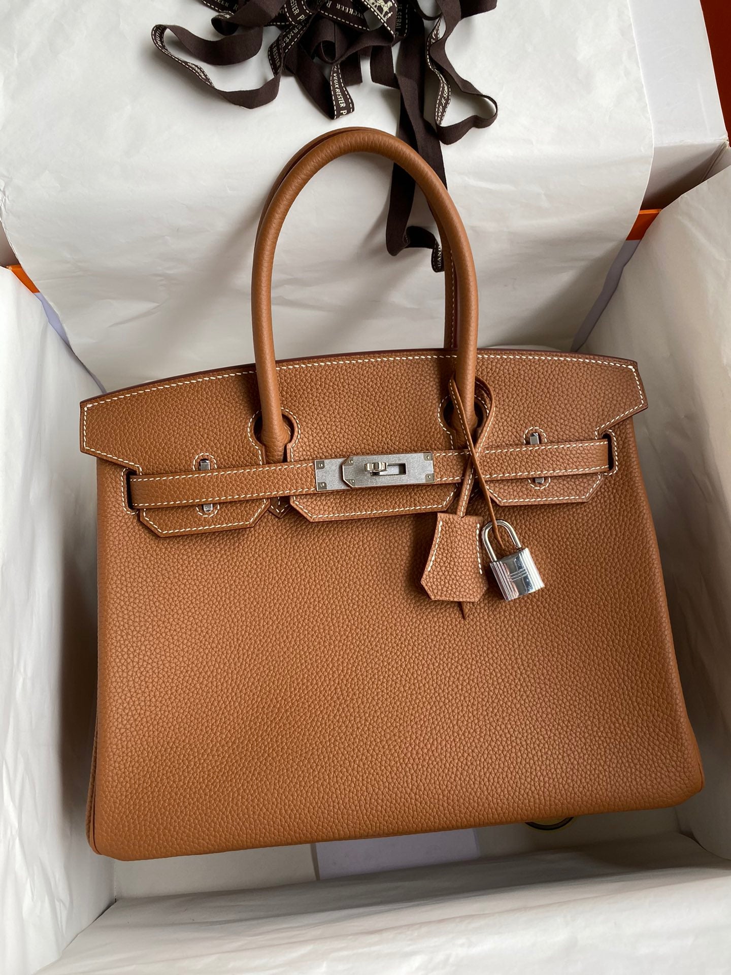 Birkin 30 Togo Leather - Silver Hardware | Full Set