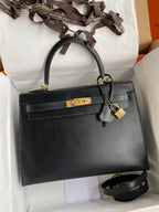 Kelly 32cm Box Leather Handbag
