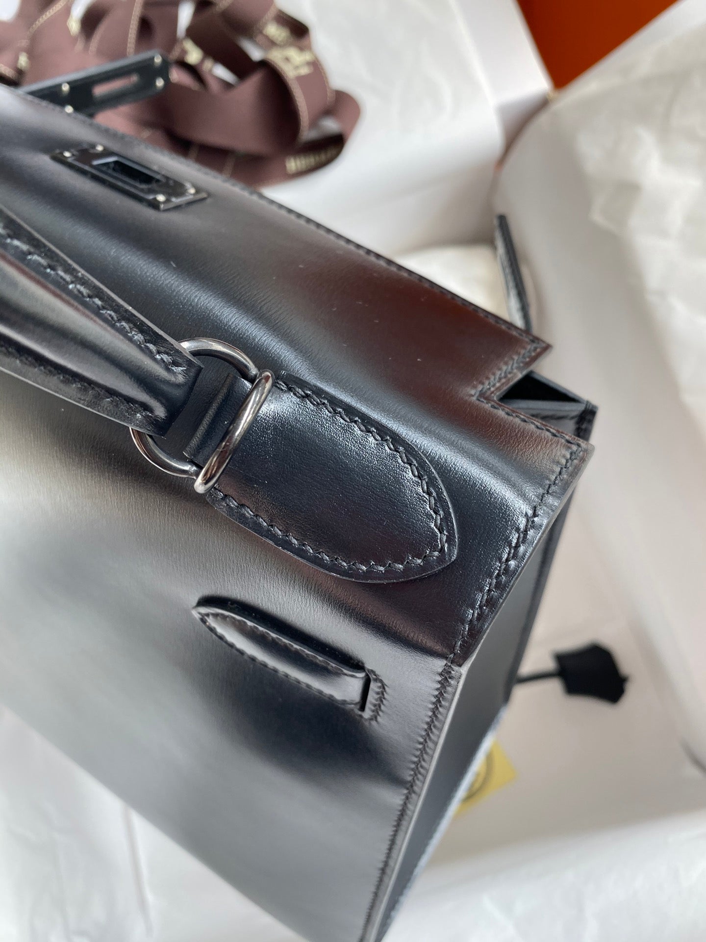 Kelly 25cm Box Leather Handbag - Full Set