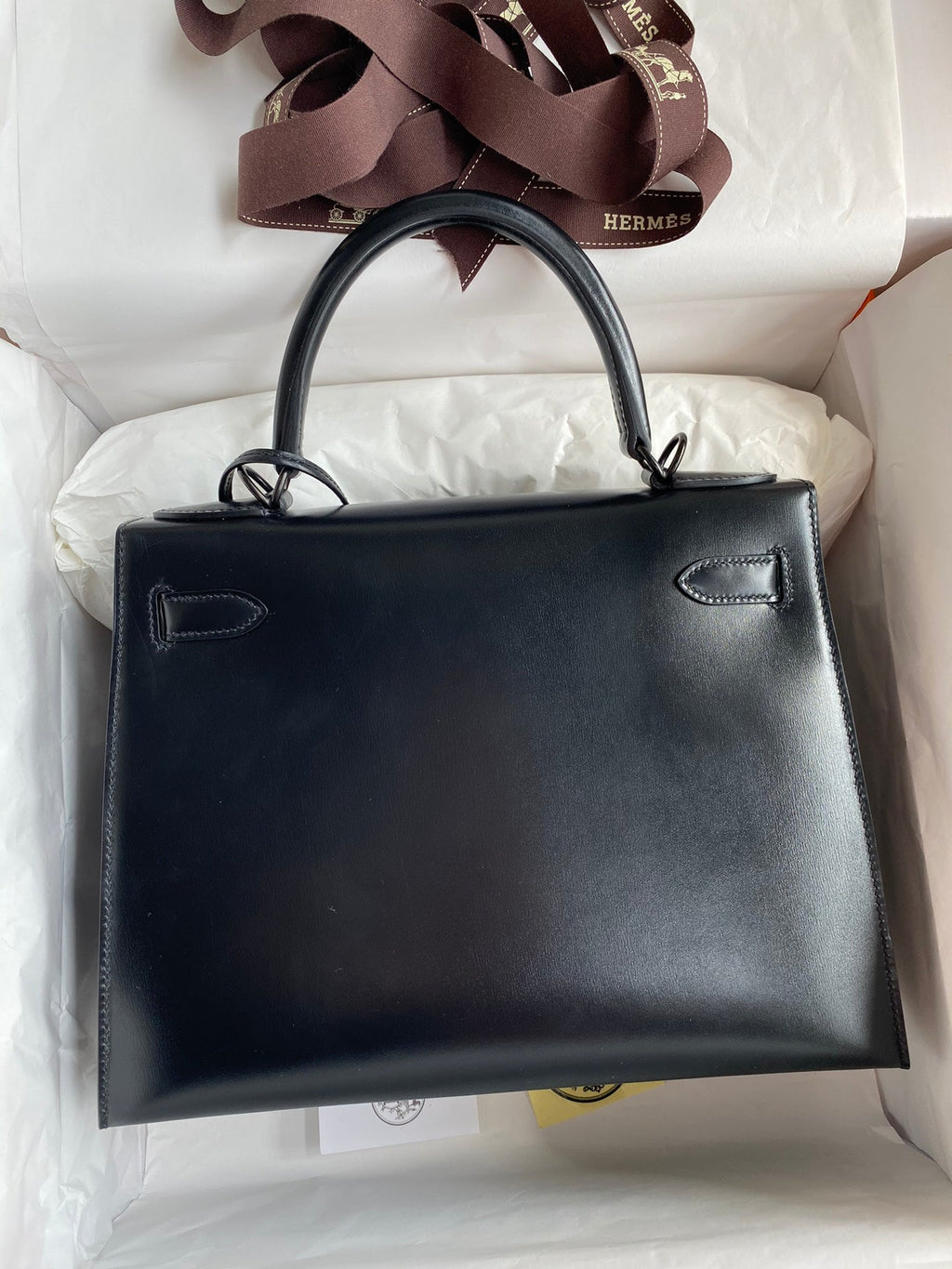 Kelly 25cm Box Leather Handbag - Full Set