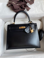 Kelly 25cm Box Leather Handbag - Full Set