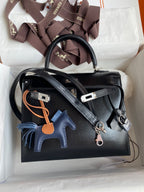 Kelly 25cm Box Leather Handbag - Full Set