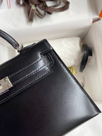 Mini Kelly 19cm Box Leather Handbag